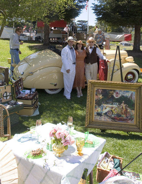 Me, Laurie and Rick with his Buick and the painting at the Hillsborough Concourse d'Elegance.